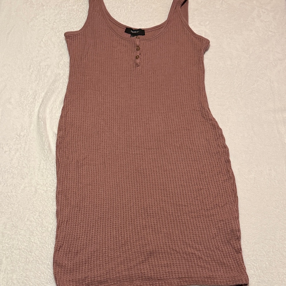 Forever 21+ Dusty Pink Ribbed Tank Top dress